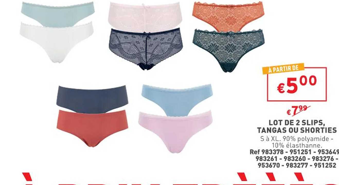 lot de 2 slips, tangas ou shorties