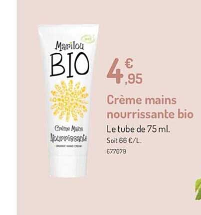 Marilou Crème Mains Nourrissante Bio