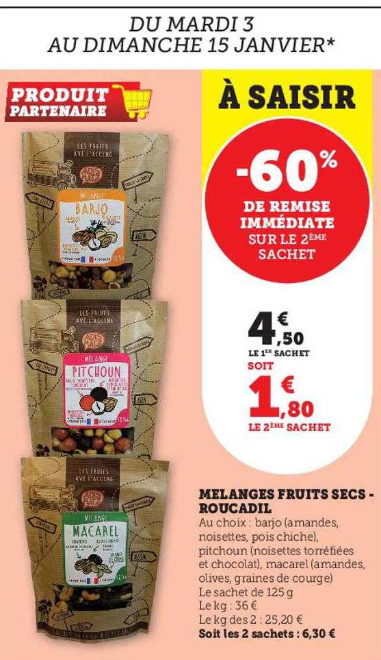 Mélanges Fruits Secs - Roucadil