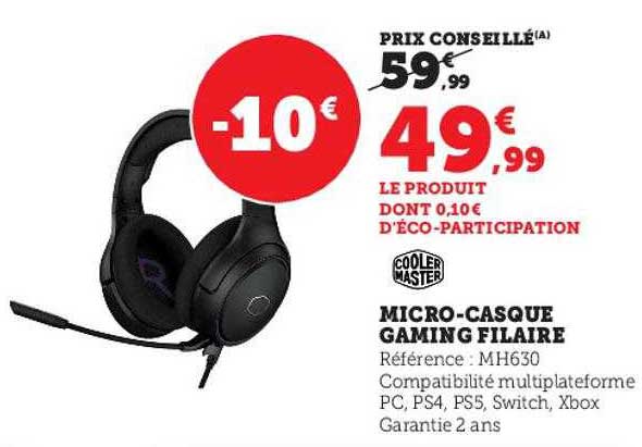 micro-casque gaming filaire cooler master