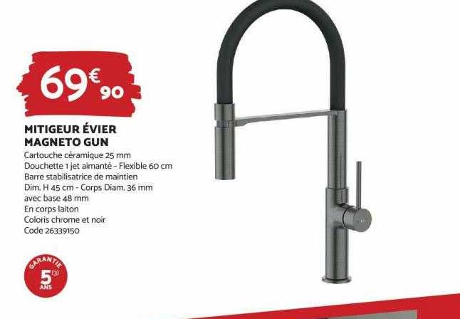 mitigeur évier magneto gun