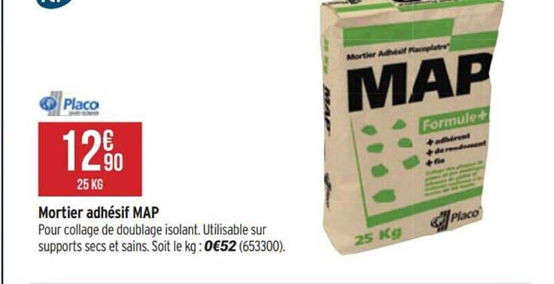 mortier adhésif map placo