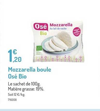 Mozzarella Boule Osé Bio