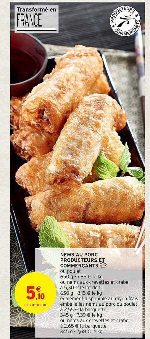 nems au porc producteurs et commerçants