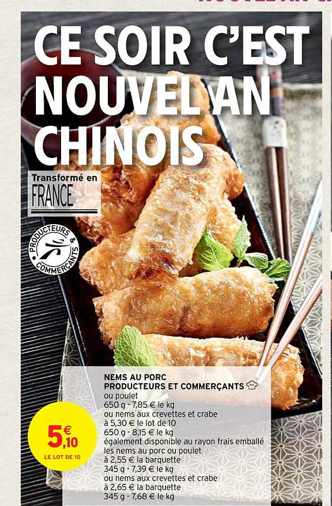 nems au porc producteurs et commerçants