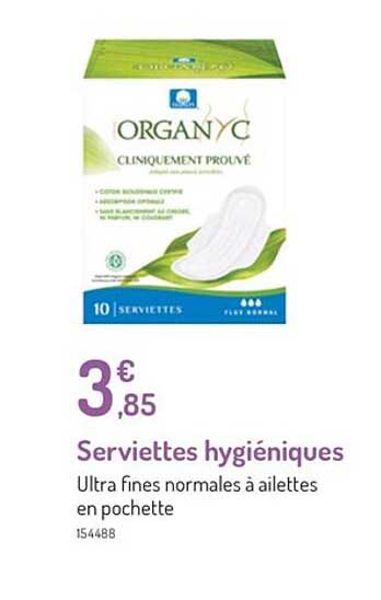 organyc serviettes hygiéniques