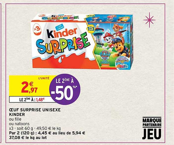 œuf surprise unisexe kinder