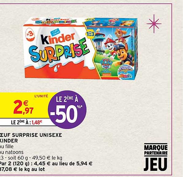 œuf surprise unisexe kinder
