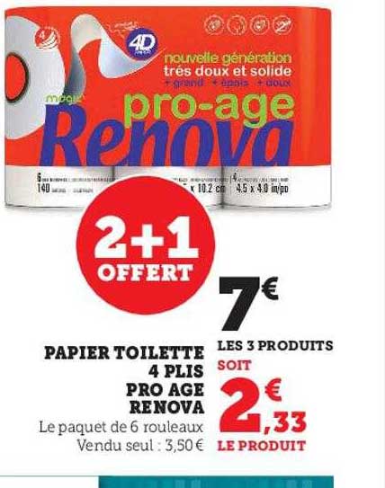 papier toilette 4 plis pro age renova