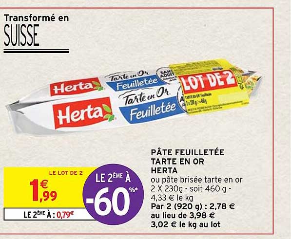 Pâte Feuilletée Tarte En Or Herta
