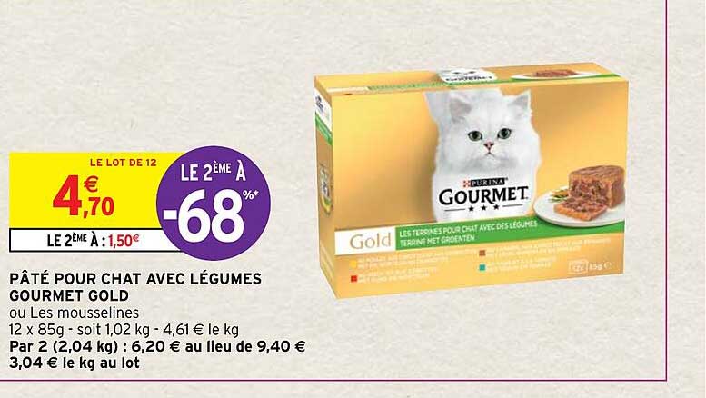 Pâté Pour Chat Avec Légumes Gourmet Gold