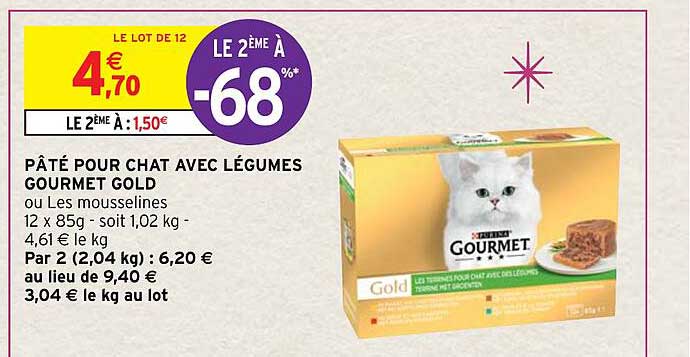 Pâté Pour Chat Avec Légumes Gourmet Gold
