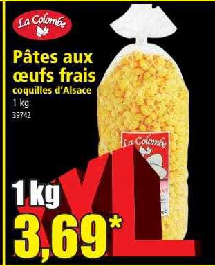 pâtes aux œufs frais coquilles d'alsace la colombe