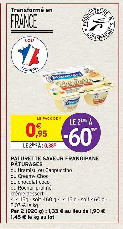 paturette saveur frangipane pâturages