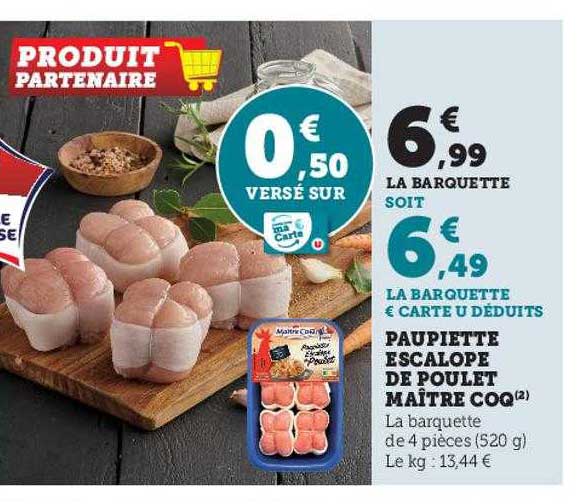 paupiette escalope de poulet maître coq