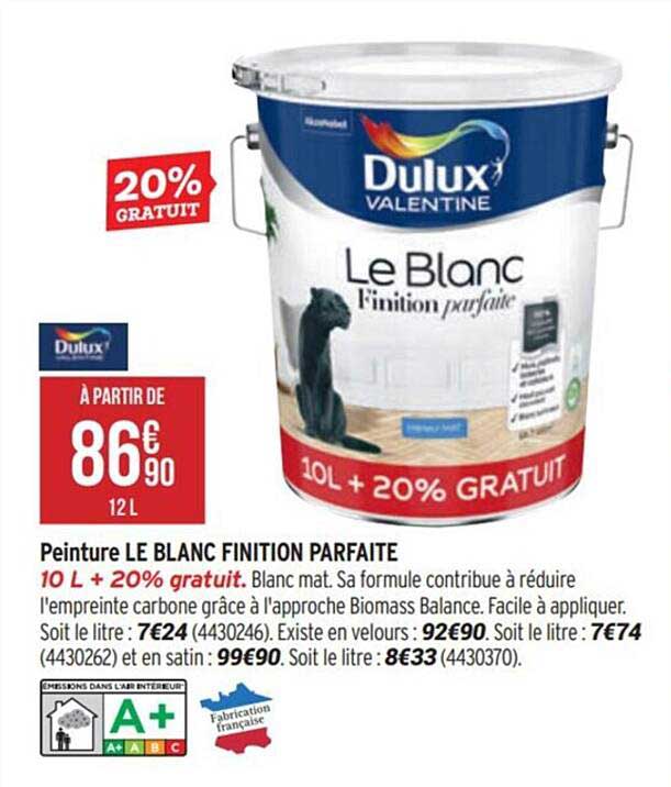 peinture le blanc finition parfaite dulux valentine