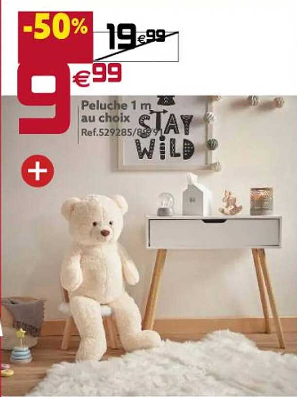 peluche 1m au choix stay wild