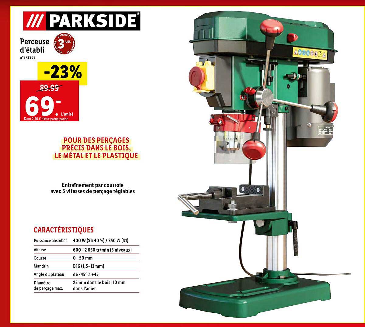perceuse d'établi parkside