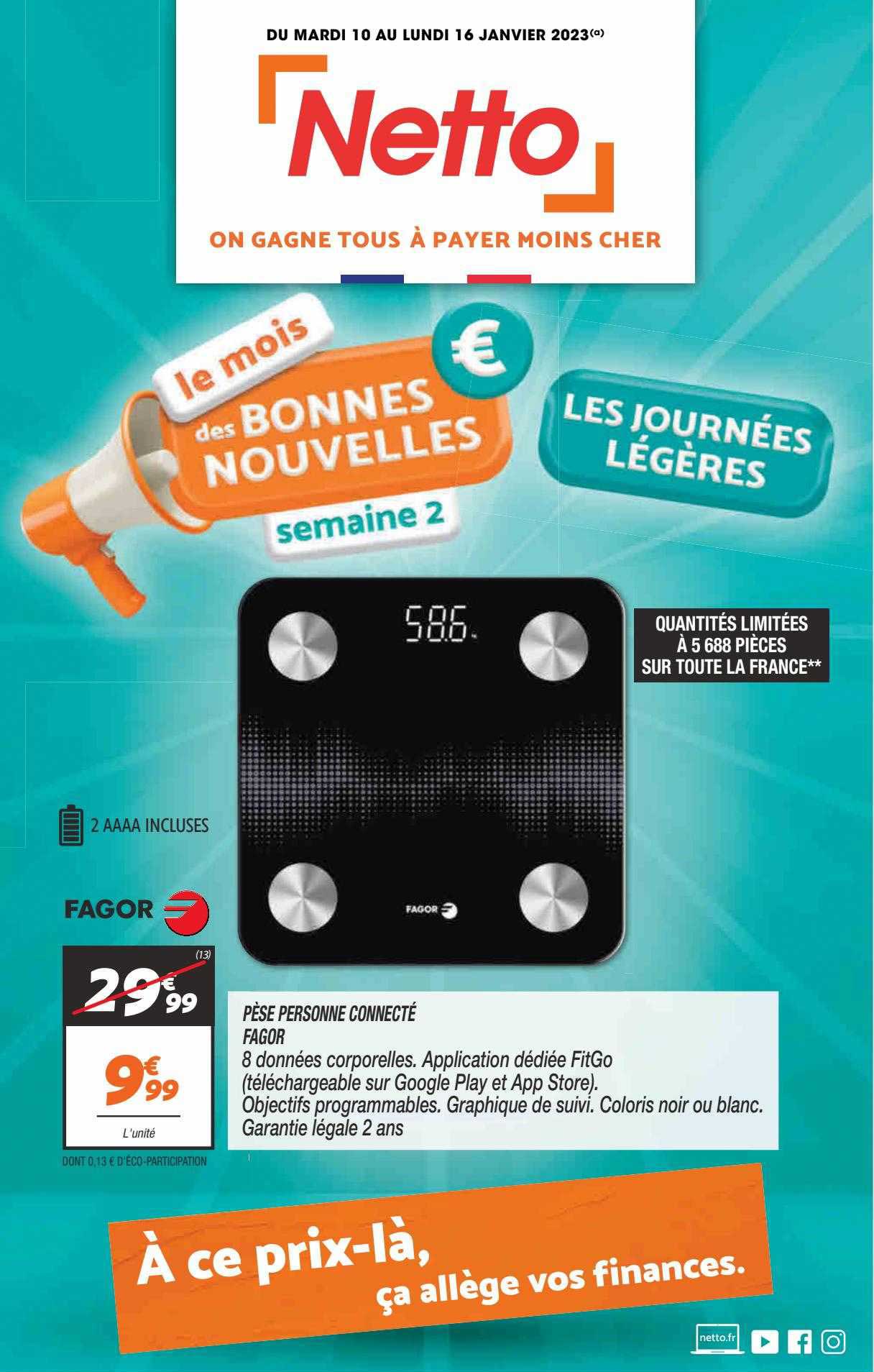 pèse personne connecté fagor