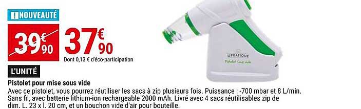 pistolet pour mise sous vide