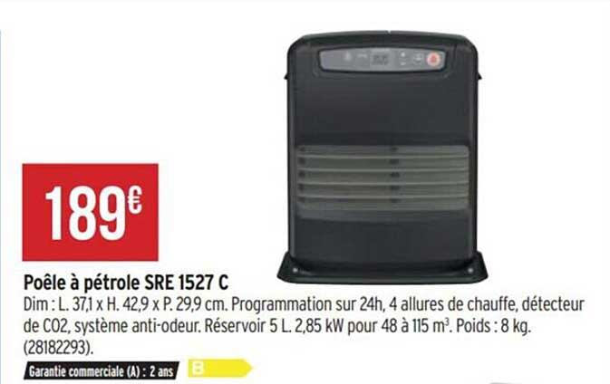 poêle à pétrole sre 1527 c