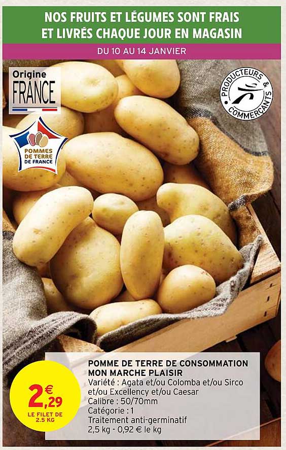 pomme de terre de consommation mon marché plaisir