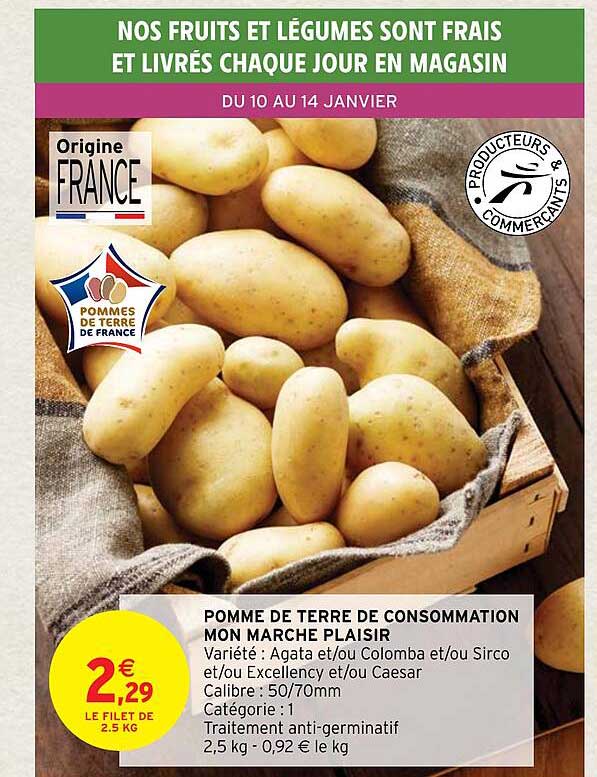 pomme de terre de consommation mon marché plaisir