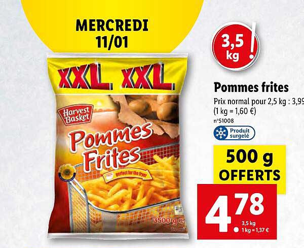 pommes frites harvest basket