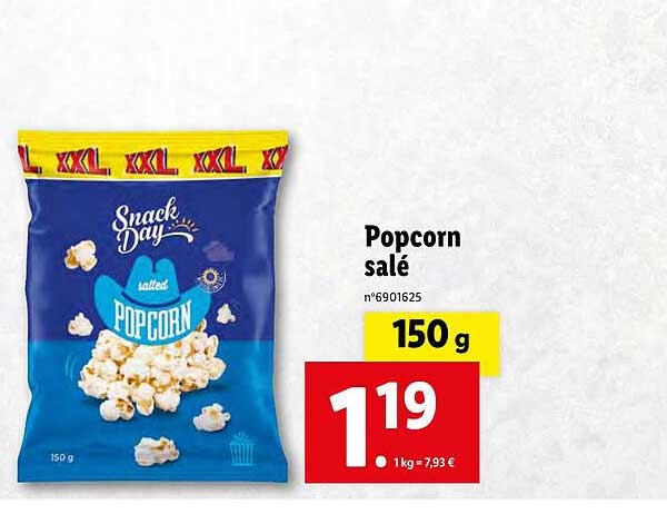 popcorn salé snack day