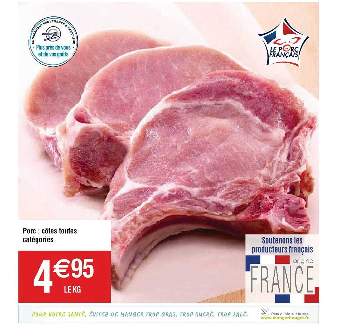 porc : côtes toutes catégories