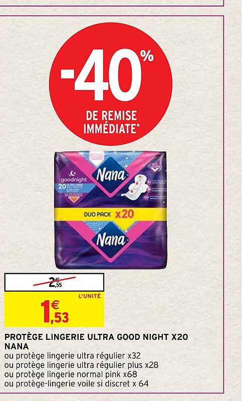 protège lingerie ultra good night x20 nana