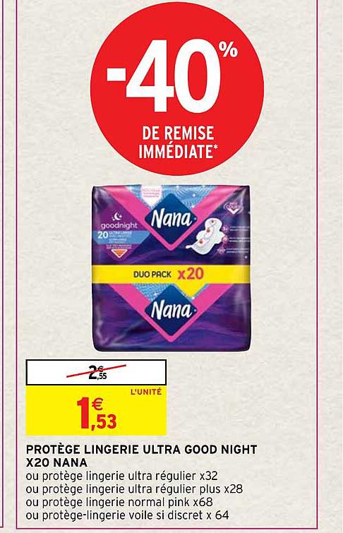protège lingerie ultra good night x20 nana