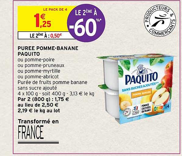 Purée Pomme-banane Paquito