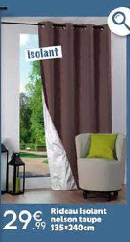 rideau isolant nelson taupe 135 x 240 cm
