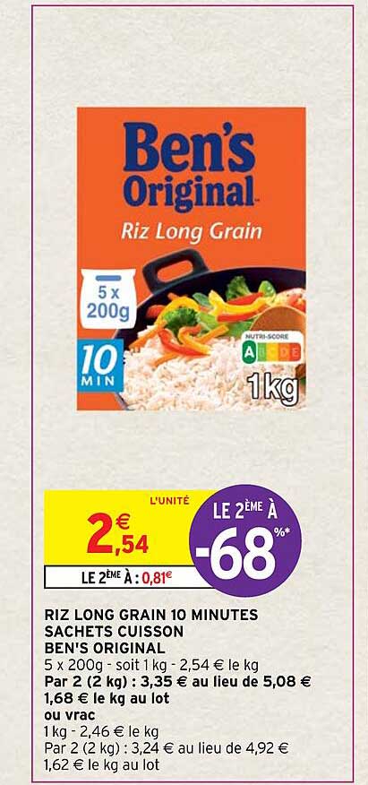 riz long grain 10 minutes sachets cuisson ben's original
