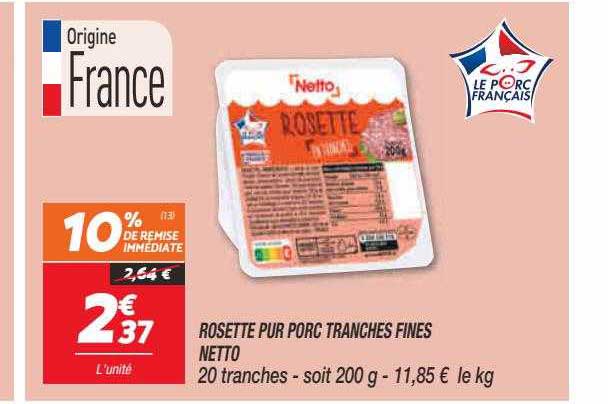 Rosette Pur Porc Tranches Fines Netto