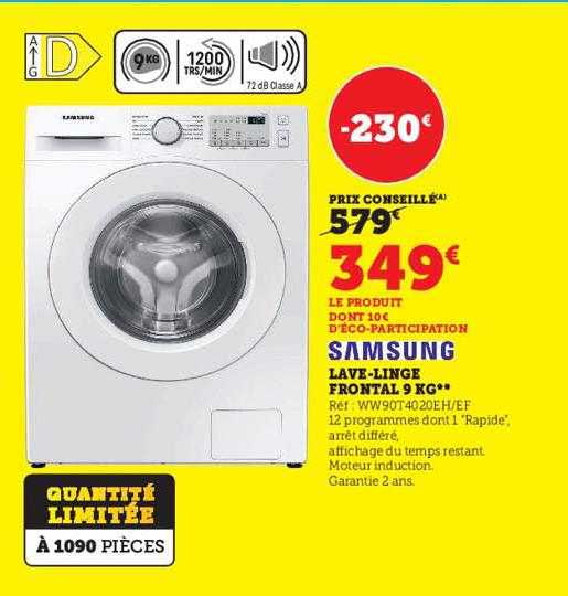 samsung lave-linge frontal 9 kg