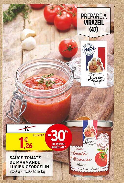 sauce tomate de marmande lucien georgelin -30% de remise immédiate