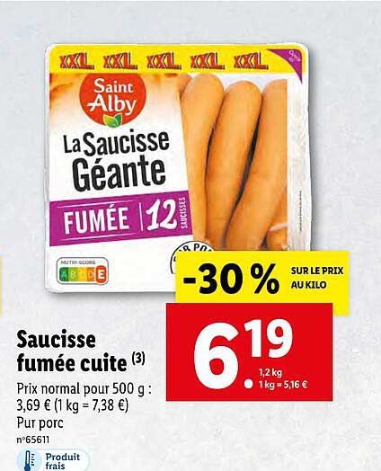 saucisse fumée cuite saint alby
