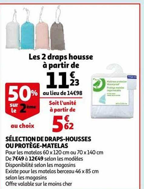 sélection de draps-housses ou protège-matelas