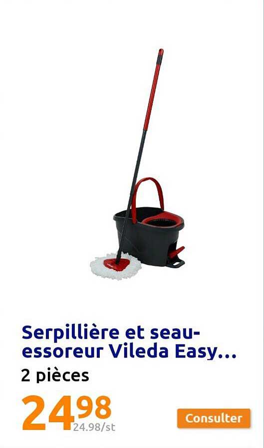 serpillière et seau-essoreur vileda easy