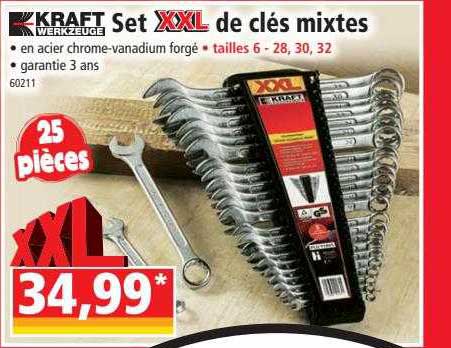 set xxl de clés mixtes kraft werkzeuge