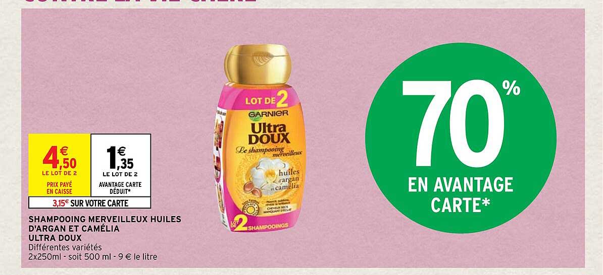 shampooing merveilleux huiles d'argant et camélia ultra doux