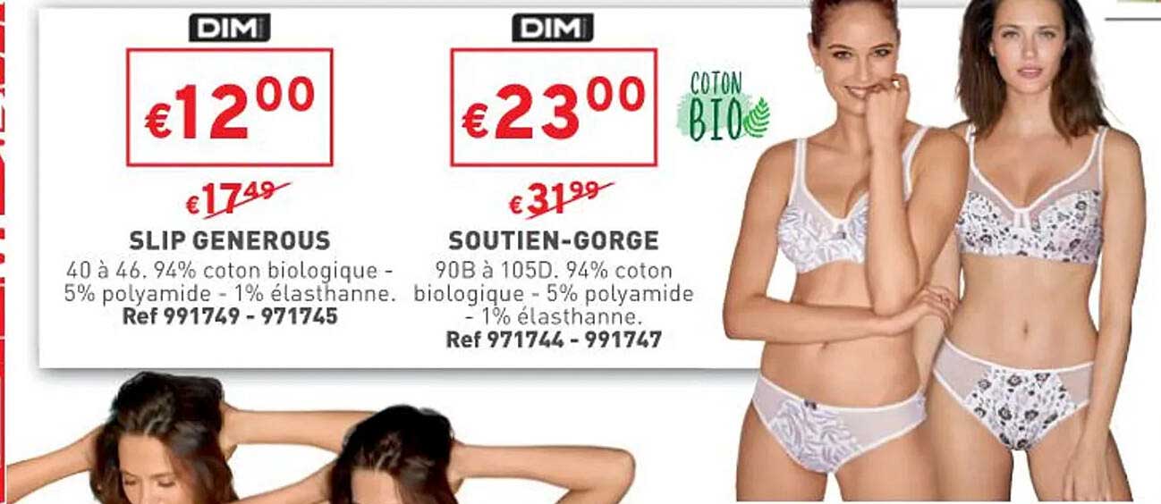 slip generous dim, soutien-gorge dim