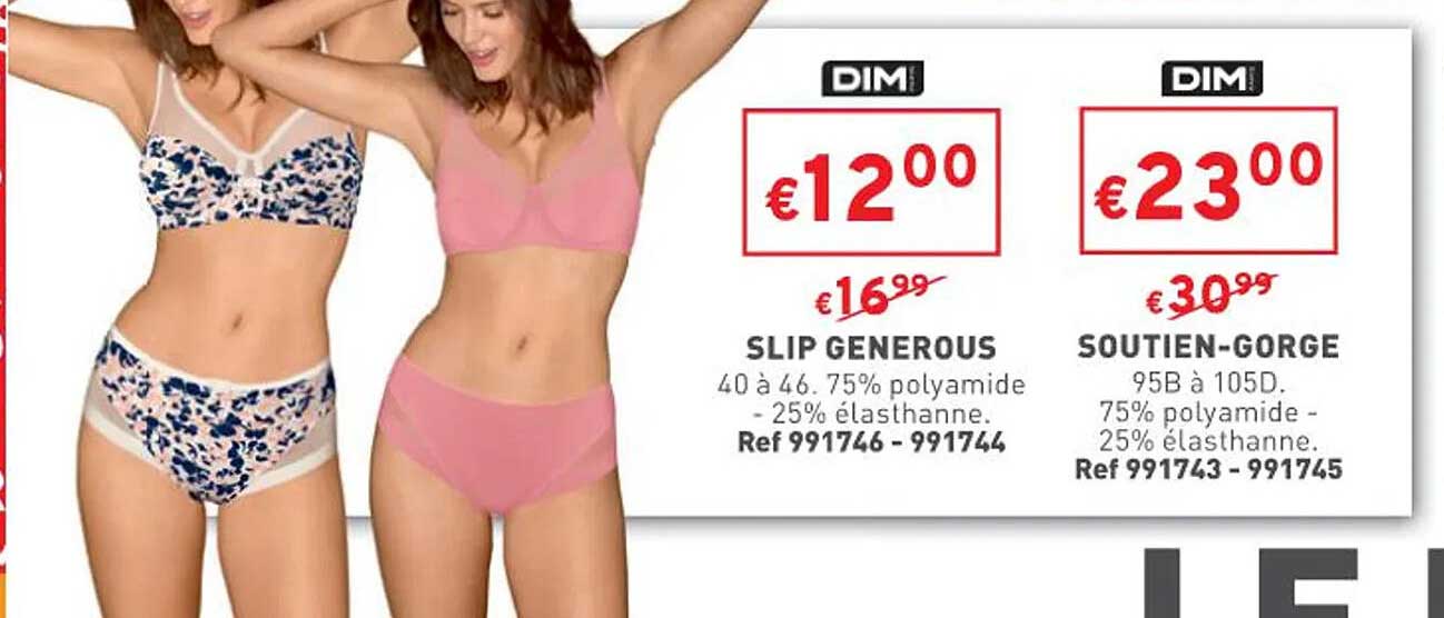 slip generous dim, soutien-gorge dim