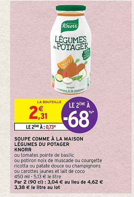 soupe comme à la maison légumes du potager knorr
