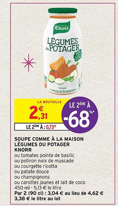 soupe comme à la maison légumes du potager knorr