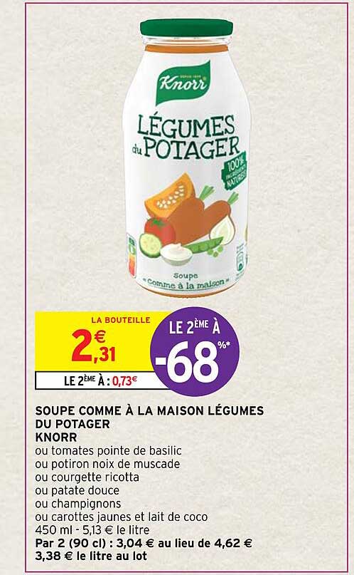 soupe comme à la maison légumes du potager knorr
