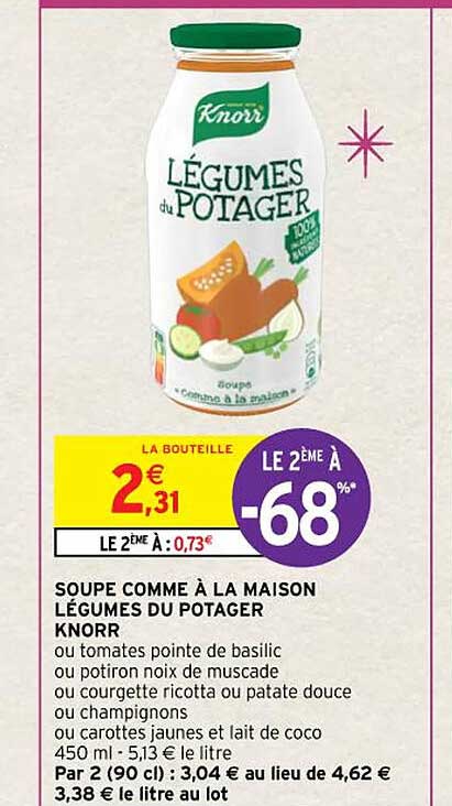 soupe comme à la maison légumes du potager knorr