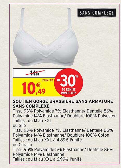 soutien gorge brassière sans armature sans complexe
